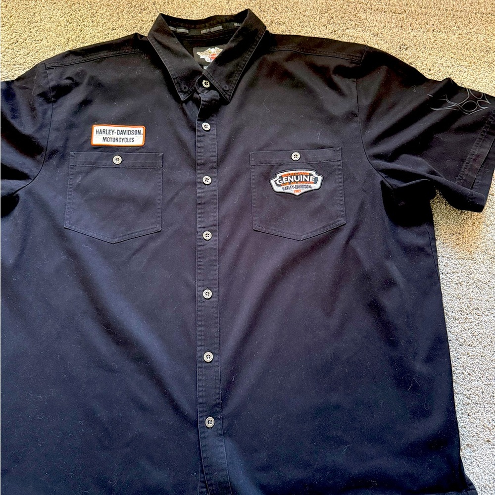 Harley-Davidson Black Casual Button Down Shirt